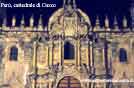 Per, nottiurno: dettagli facciata cattedrale di Cuzco