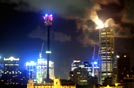 Australia, luna piena e Skyline notturno a Sydney
